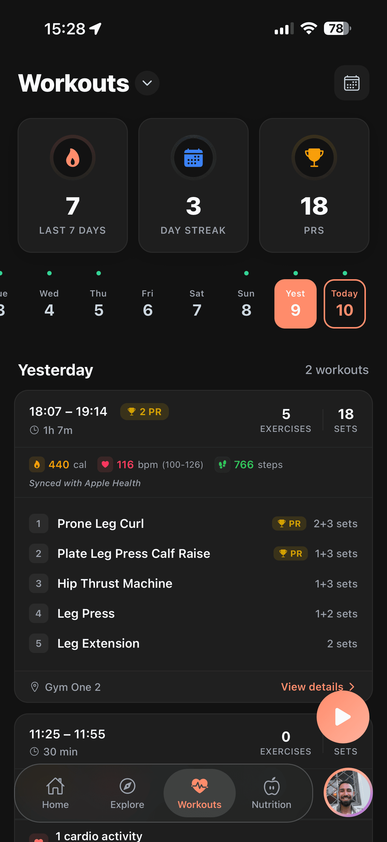 Workouts — Browse & plan